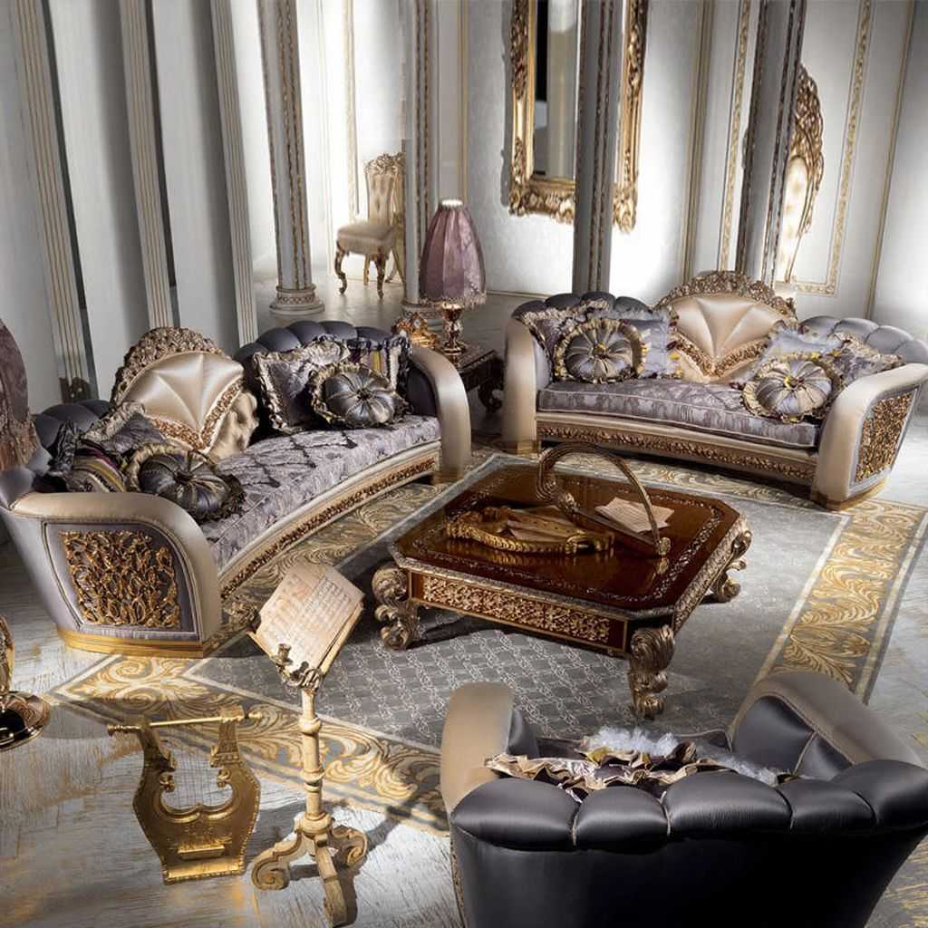 Imperial Royal Heritage Prestige Sofa Collection with Grand Gilded Frames, Baroque Carvings, and Luxuriously Textured Upholstery