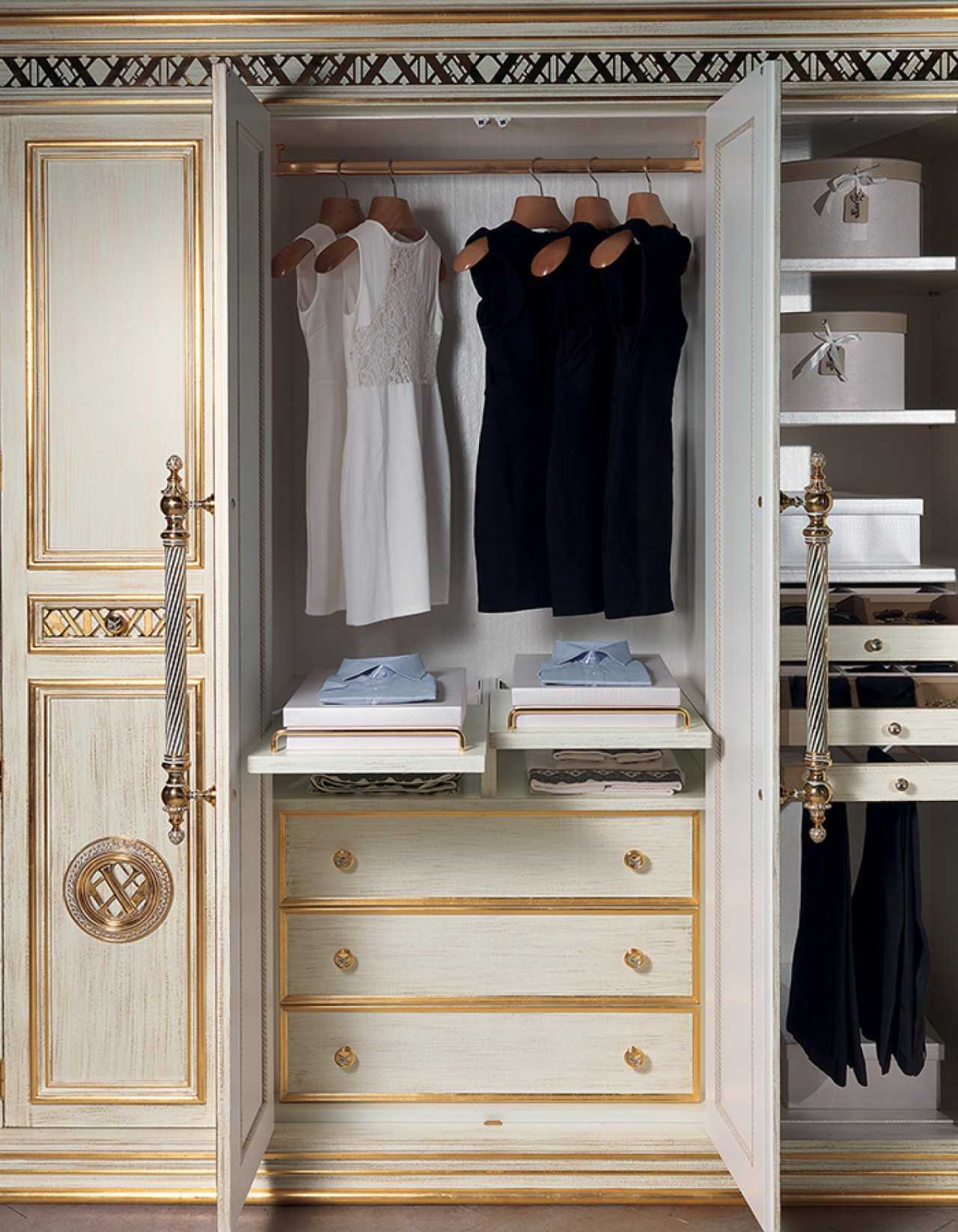 Italian Rococo Wardrobe – Luxury Hand-Carved Cream and Gold Masterpiece