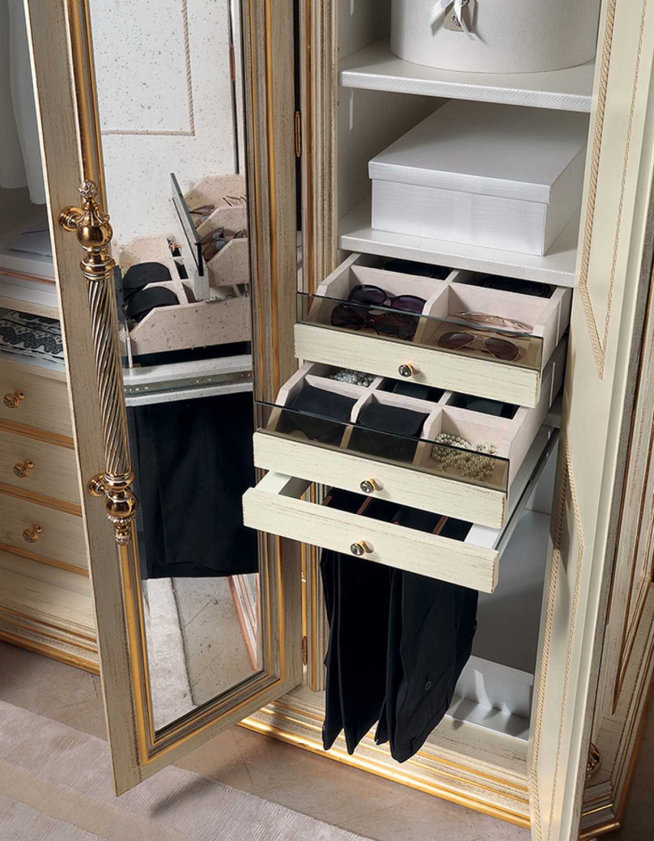 Italian Rococo Wardrobe – Luxury Hand-Carved Cream and Gold Masterpiece