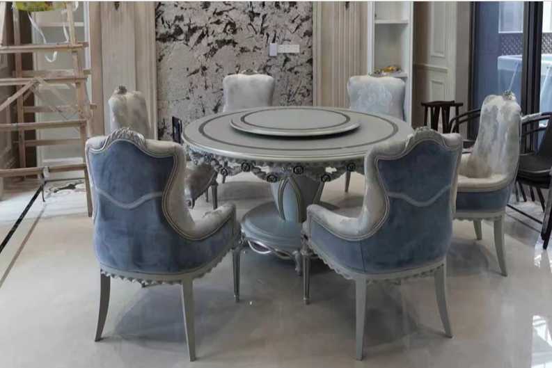 Italian Style Hand Carved Dining Table Set