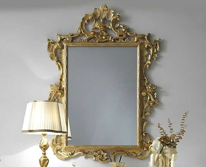 Luxury Carved Console with Mirror – Handcrafted Solid Wood, Ornate Detailing, Perfect for Living Rooms