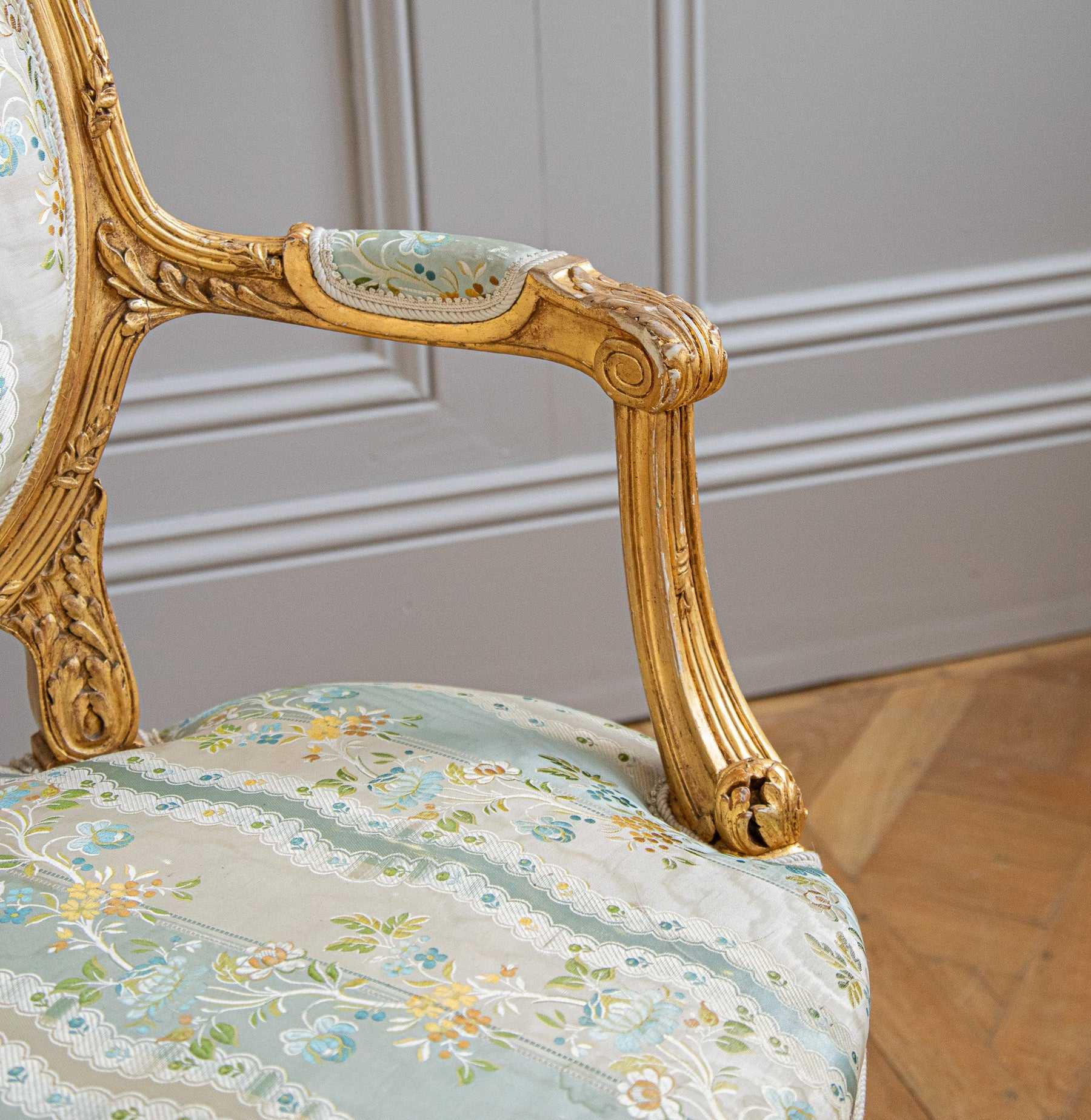 Louis XVI Chair - Gilded Teak Wood