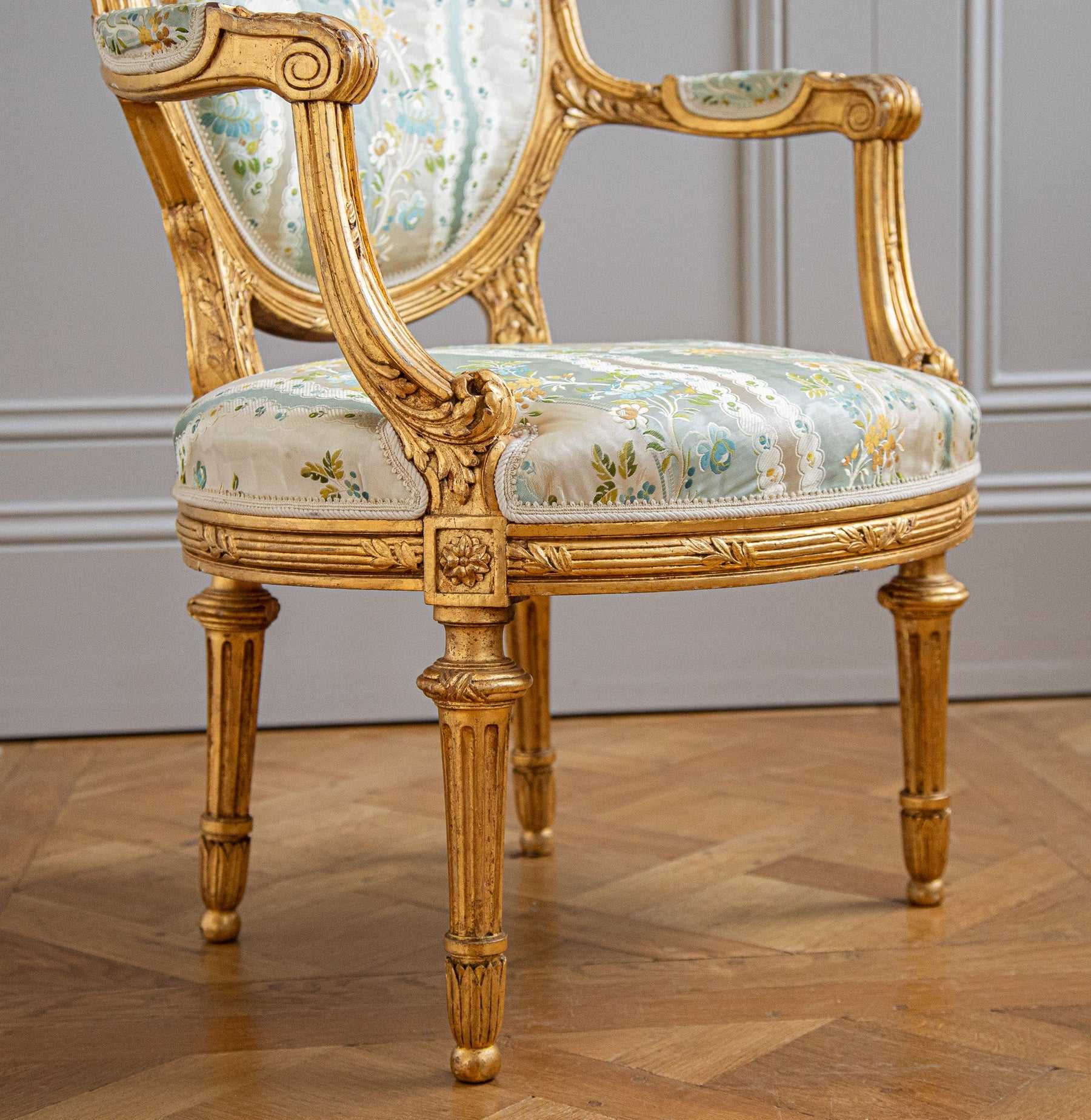 Louis XVI Chair - Gilded Teak Wood