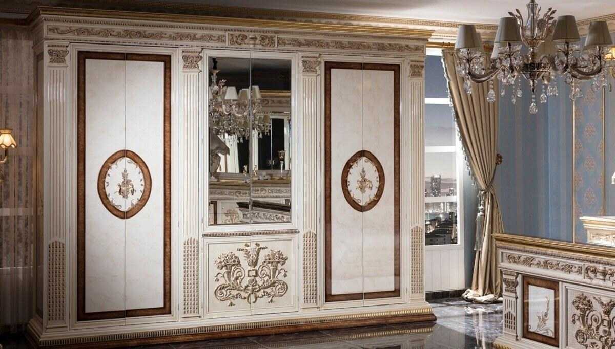 Luxurious Victorian Bedroom Set With Heavy Carved Headboard Footboard And Premium Wardrobe