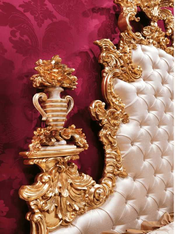 Luxury Baroque Bedroom Set – Italian Majesty Collection, Tufted Headboard & Carved Details