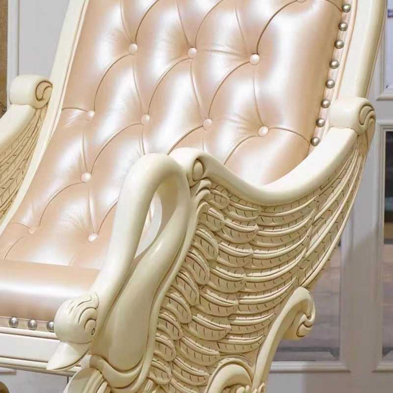 Luxury Carved Swan Royal Rocking Chair – Handcrafted European Masterpiece