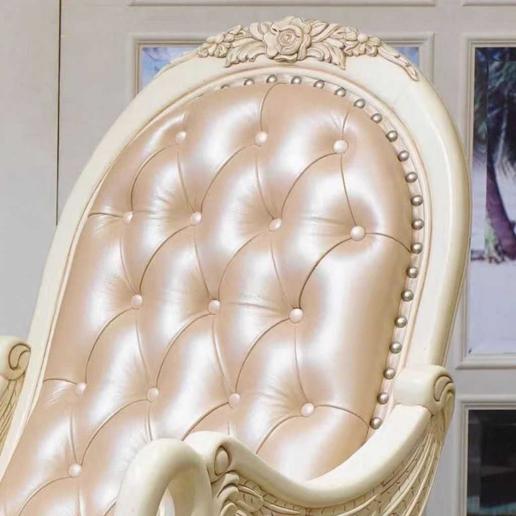 Luxury Carved Swan Royal Rocking Chair – Handcrafted European Masterpiece