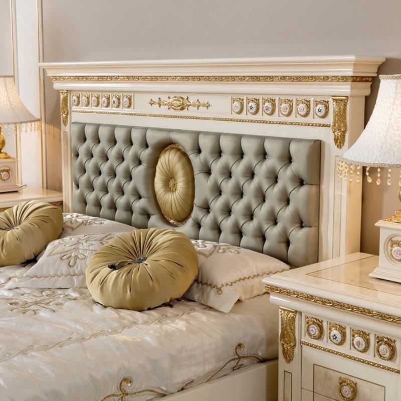 Luxury Royal Cream & Gold Carved Bedroom Set – Sophisticated Elegant Design