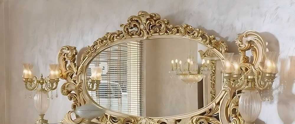 Luxury Victorian Console Table with Ornate Framed Mirror – Designer Gold Leaf Detailing and High-End Craftsmanship