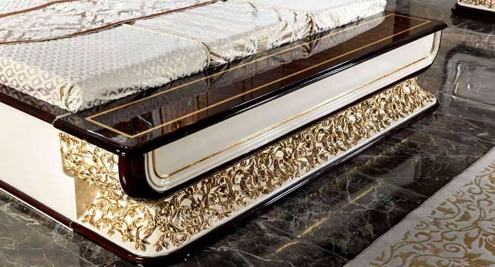 Masterpiece Royal Carved Bedroom Set – Luxurious Velvet Bed with Hand-Gilded Wood Accents
