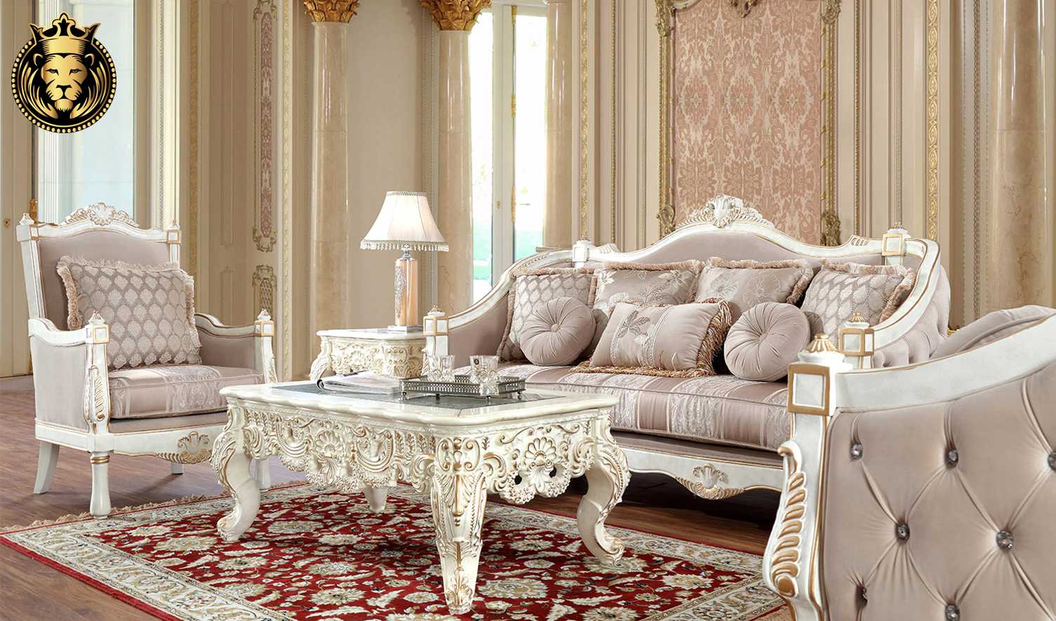 Orleans European Style White Royal Sofa Set Royalzig