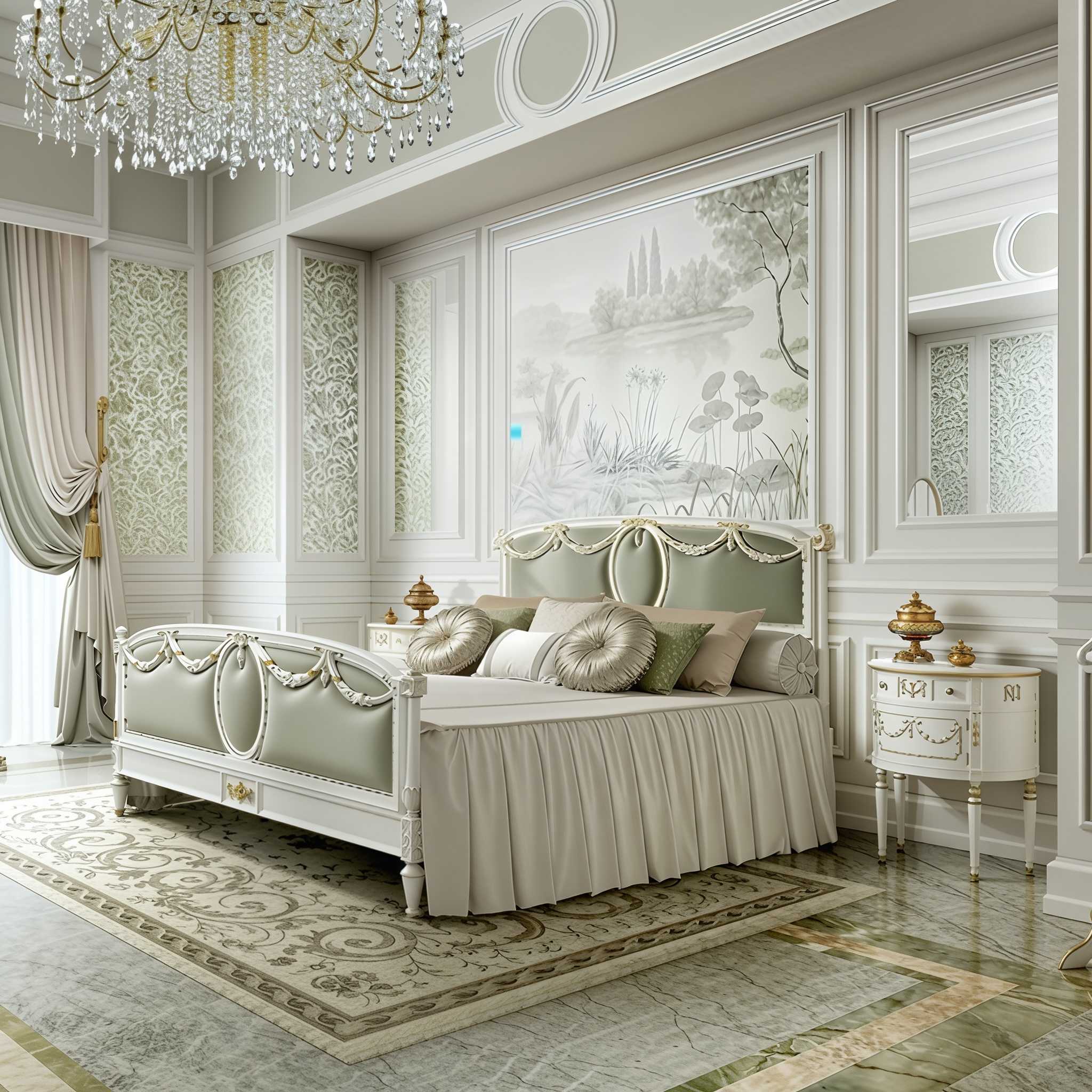 Roman-Inspired Neoclassical Bed – Classical Elegance with Modern Craftsmanship