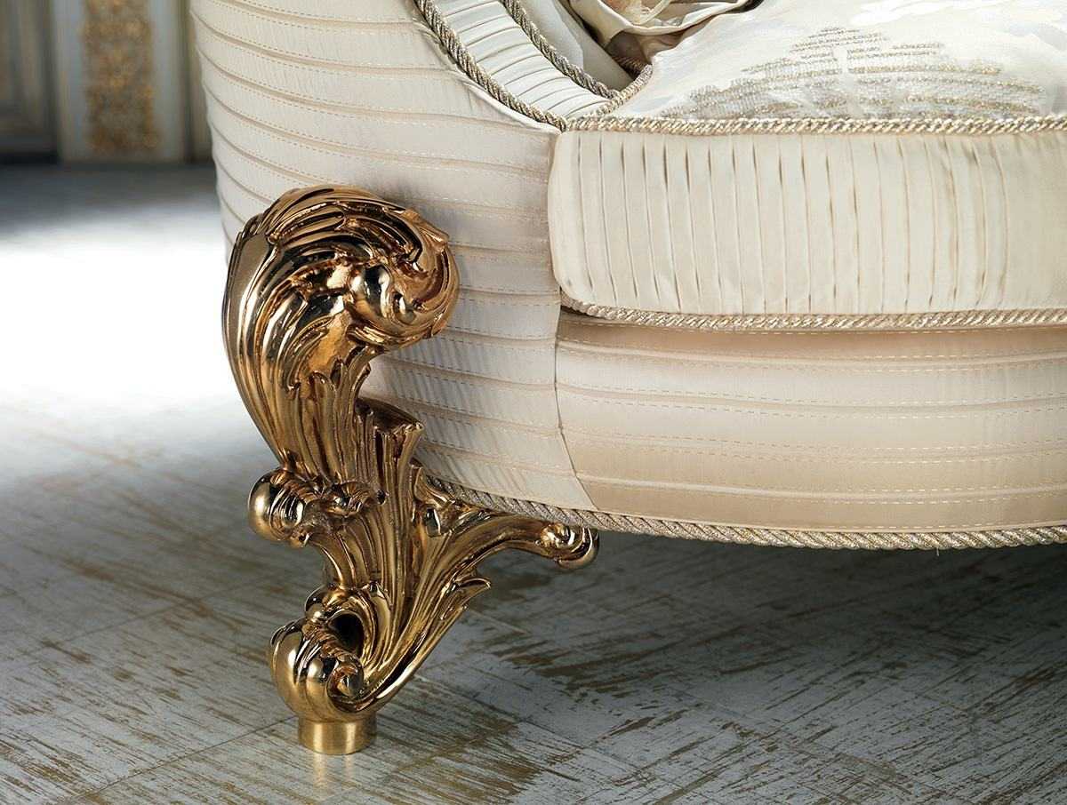 Royal European Luxury Sofa Set – Handcrafted Solid Wood Frame, Sofa with High Tufted Back, Intricate Carvings, and Gold Leaf Accents for Majestic Living Spaces