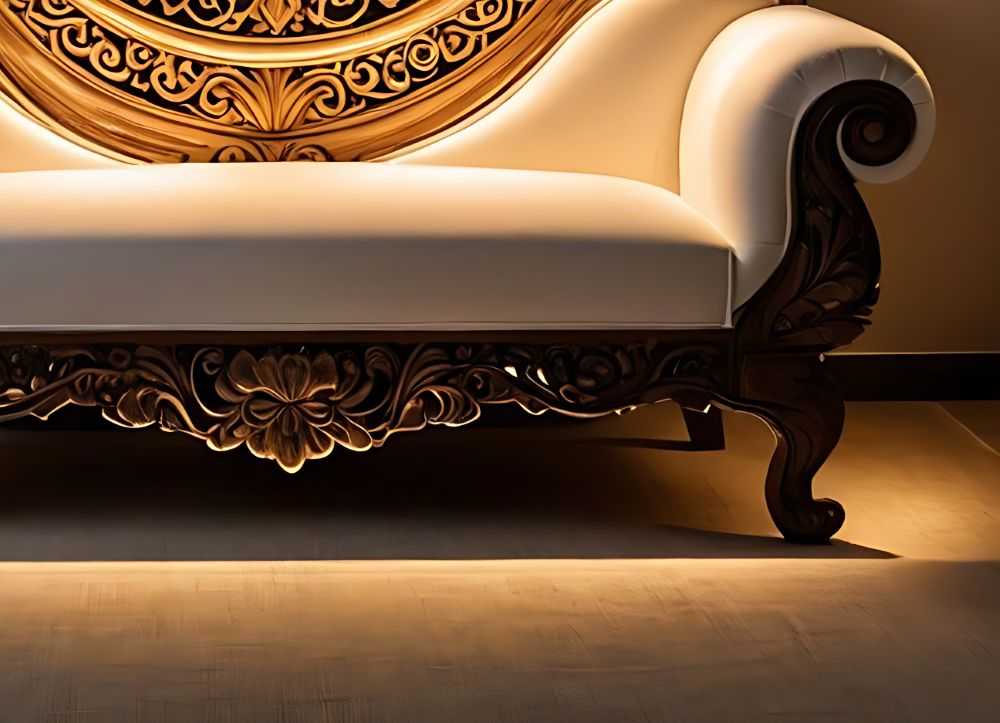 Royal Heavily Carved Love Seat – Luxurious Handcrafted Wooden Sofa with Grand Ornamental Design