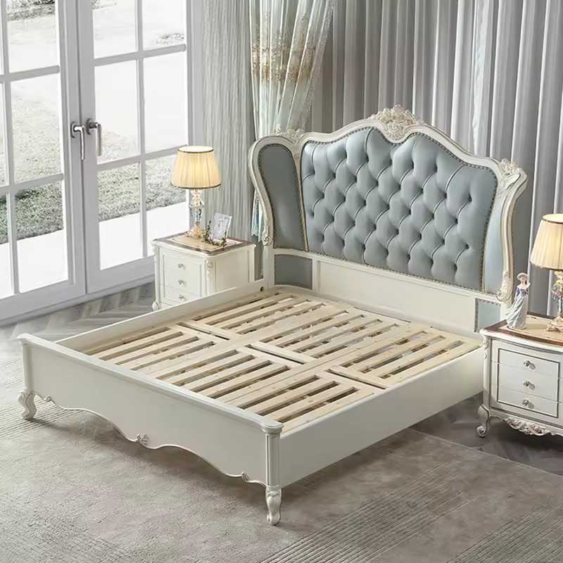 Saharanpur Style Carved European Design Wooden Bed