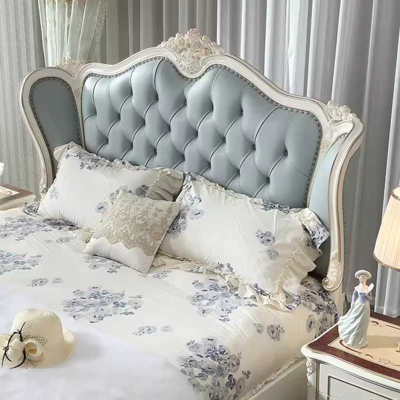 Saharanpur Style Carved European Design Wooden Bed
