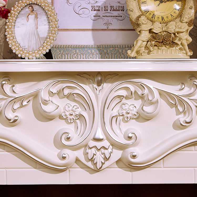 Simulation Flame Decorative Wooden Fireplace Mantel