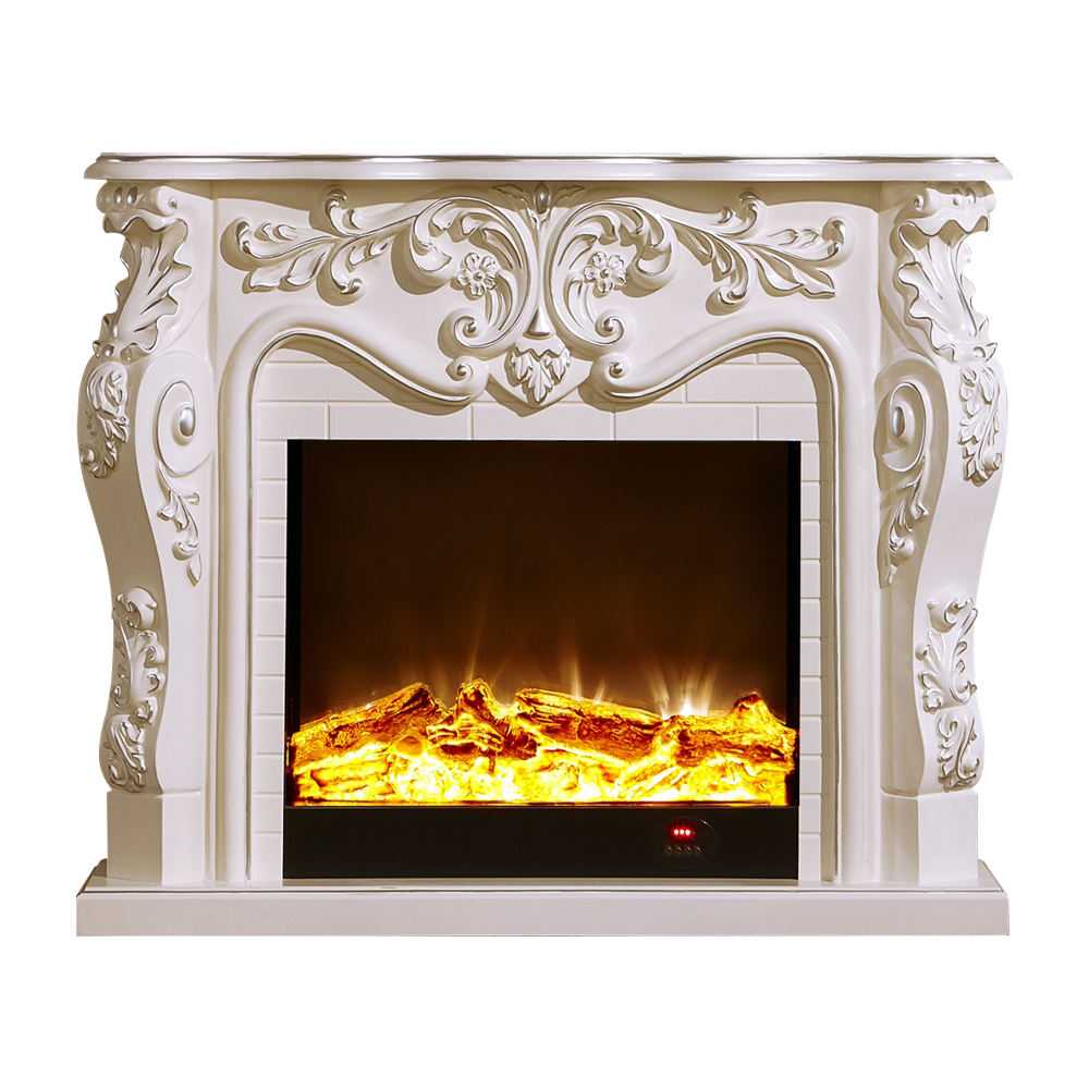 Simulation Flame Decorative Wooden Fireplace Mantel