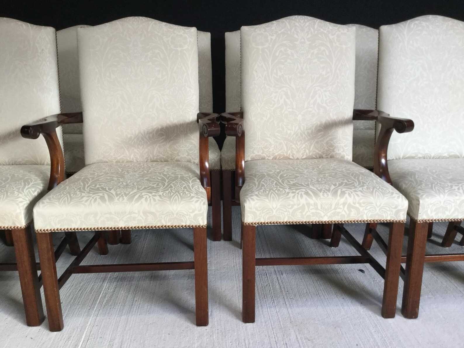 The Floral Grace Set | Classic Dining Table & 14-Seater Floral Chair Set