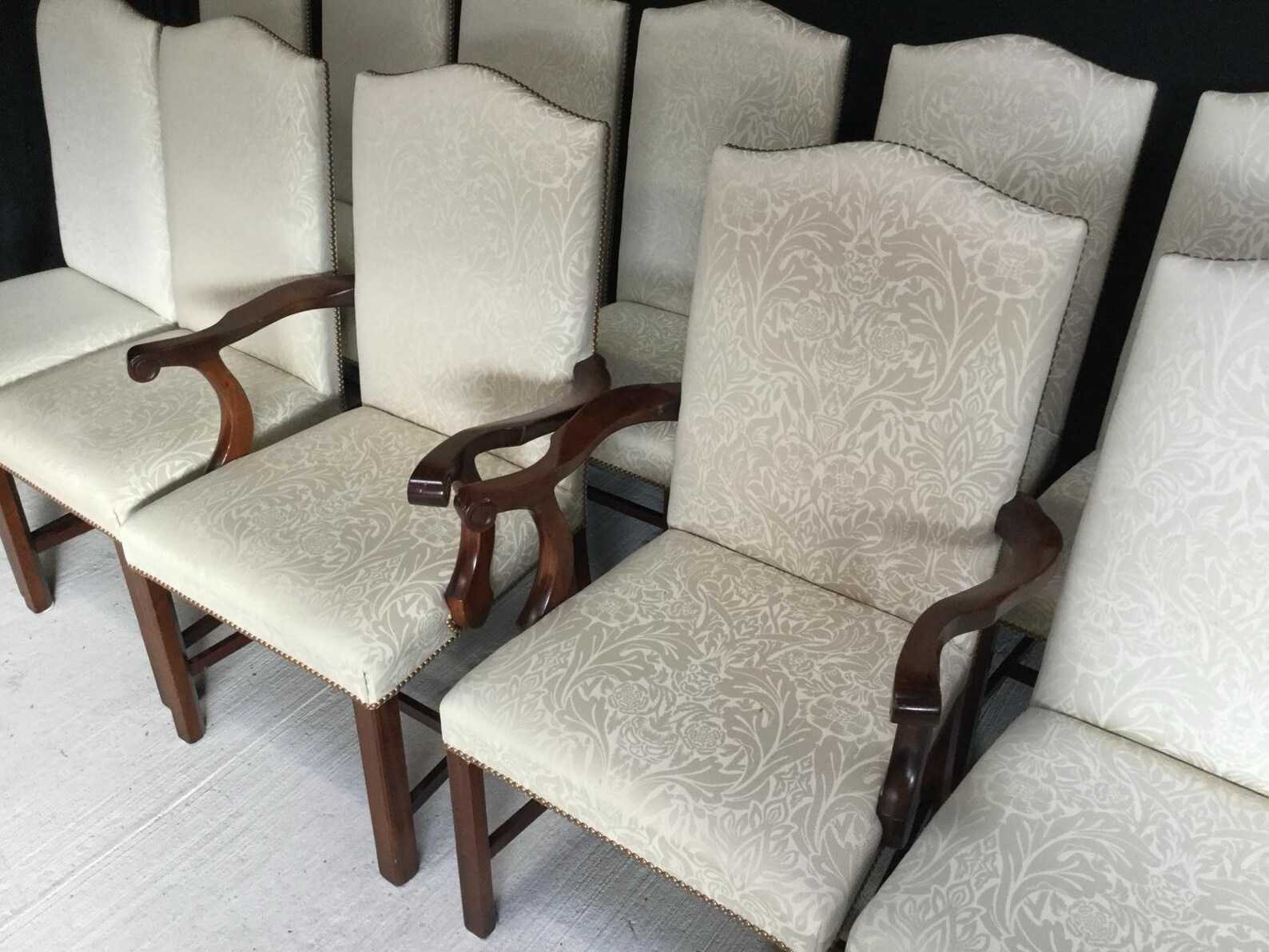 The Floral Grace Set | Classic Dining Table & 14-Seater Floral Chair Set