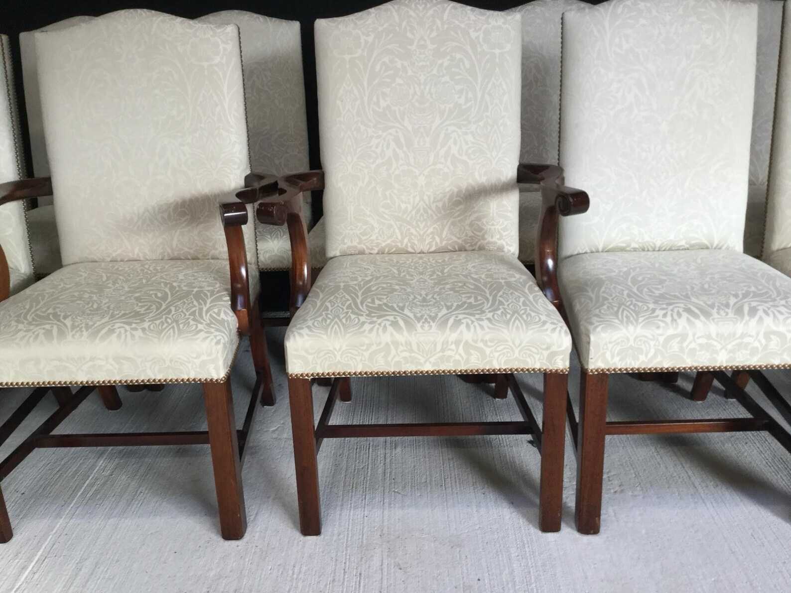 The Floral Grace Set | Classic Dining Table & 14-Seater Floral Chair Set