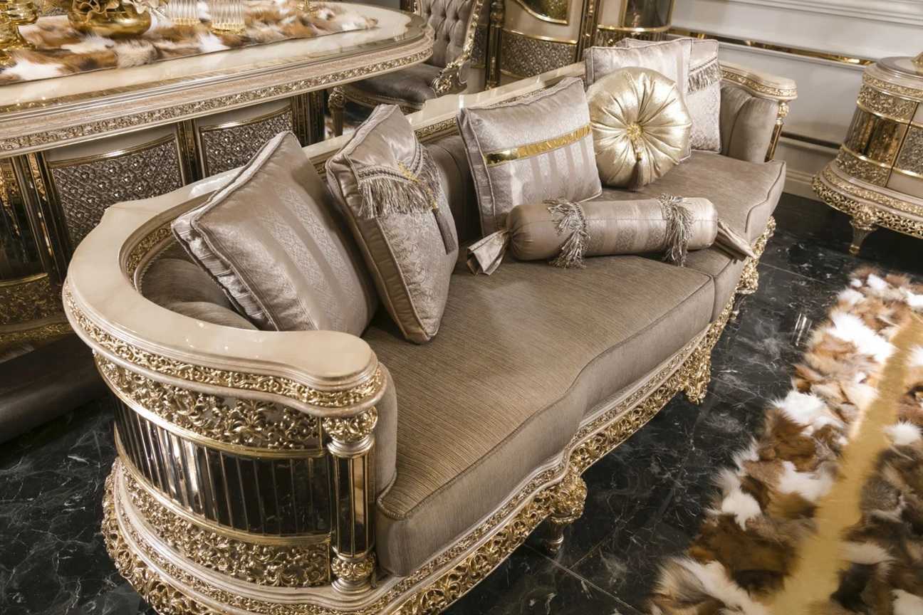Ultra-Luxury Imperial European Royal Sofa Set with Monumental Hand-Carved Gold Frames, Curved Palace Seating And Majestic Classical Grandeur