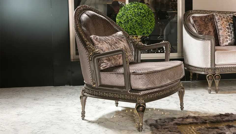 Ultra-Luxury Sofa with Carved Silver Frame and Premium Upholstery – Regal Comfort Meets Glamorous Style 