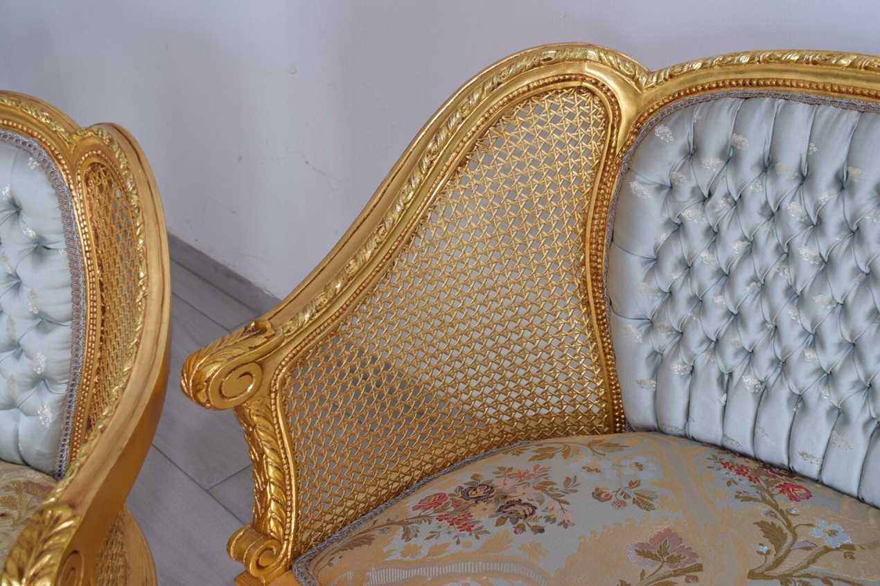 Victorian Colonial Sofa Set – Elegant Carved Wood Furniture