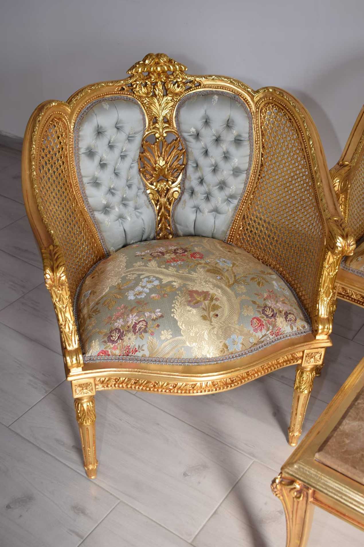 Victorian Colonial Sofa Set – Elegant Carved Wood Furniture