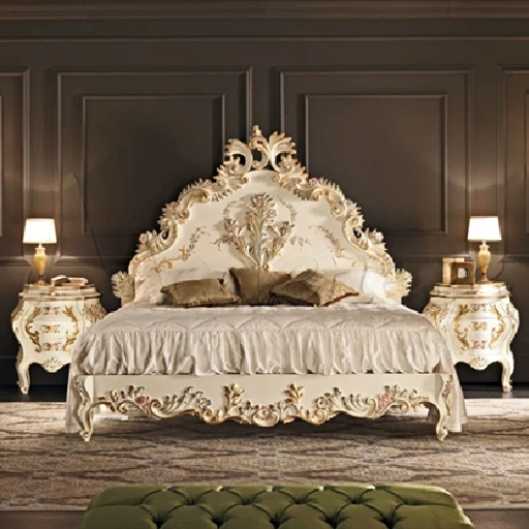 Victorian Style Bedroom Furniture – Hand-Painted King Bed and Nightstands  Elegant Antique Look