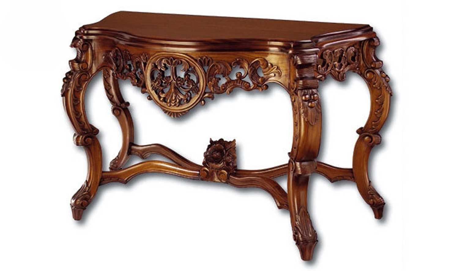 Victorian Style Hand Carved Console Table