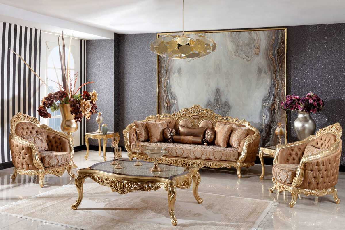 Akola Luxury Classic Style Tufted Royal Sofa Set