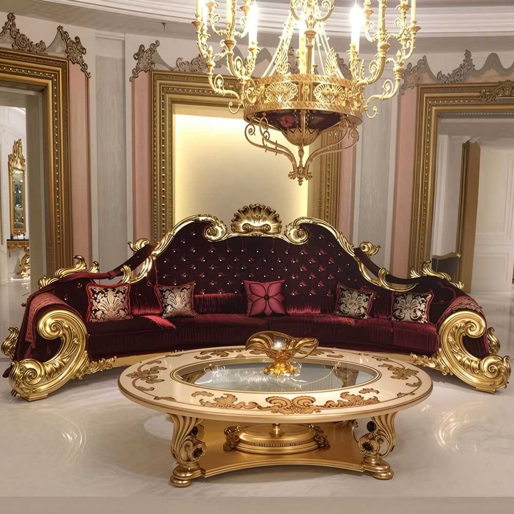 American Vintage Royal Sofa – Classical Design with Elegant Detailing 
