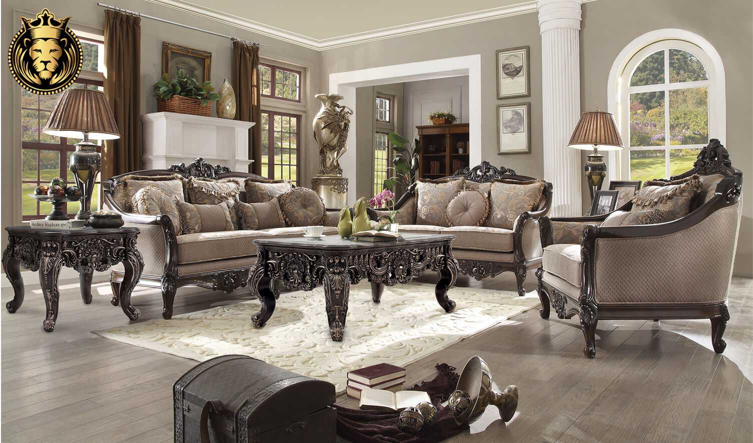 Chicago Maharaja Style Hand Carved Sofa Set