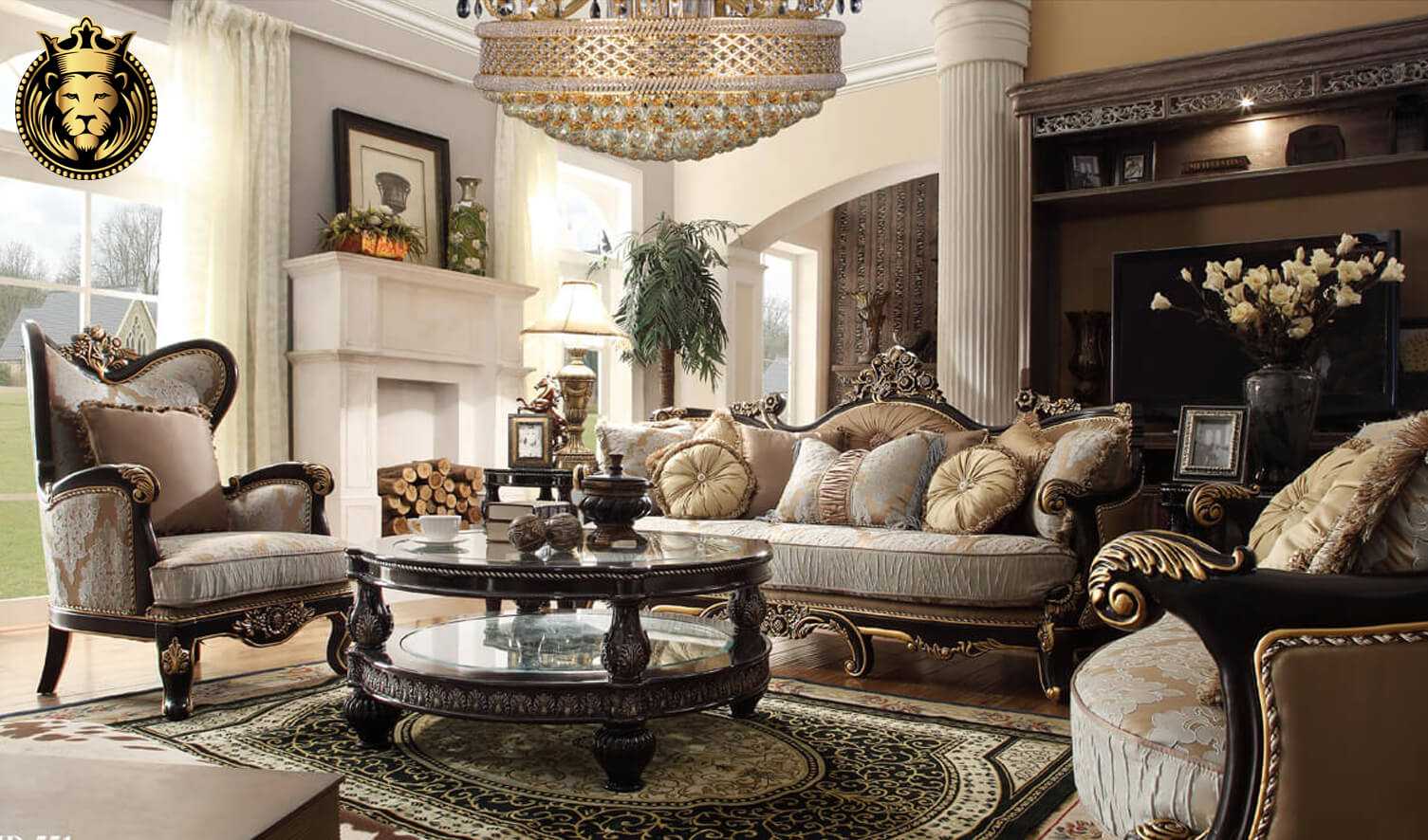 Denver Italian Style Hand Carved Sofa Set