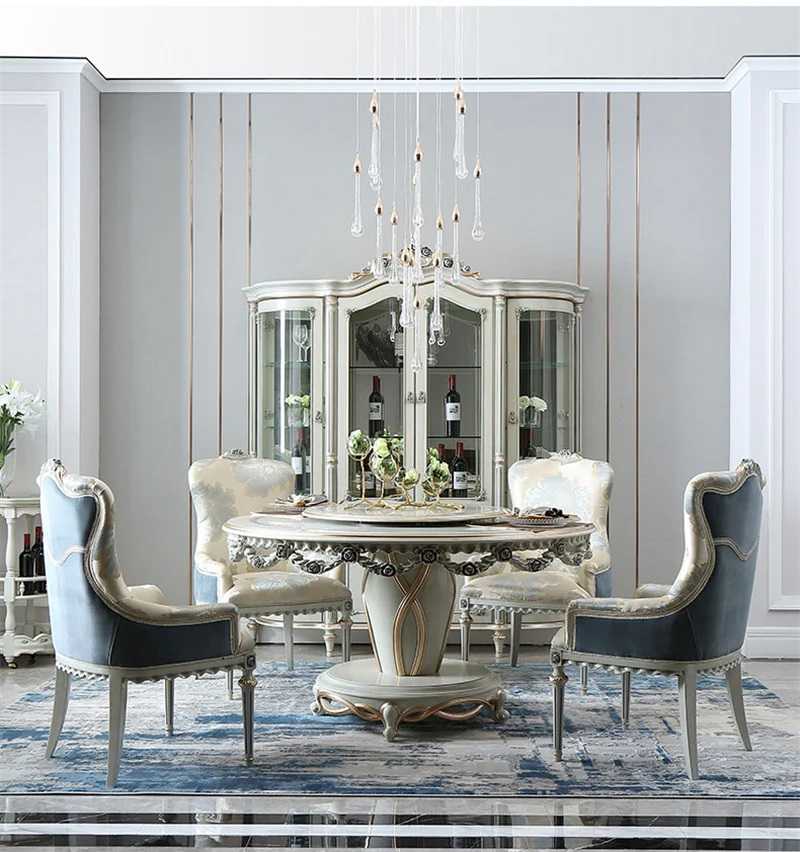 Italian Style Hand Carved Dining Table Set