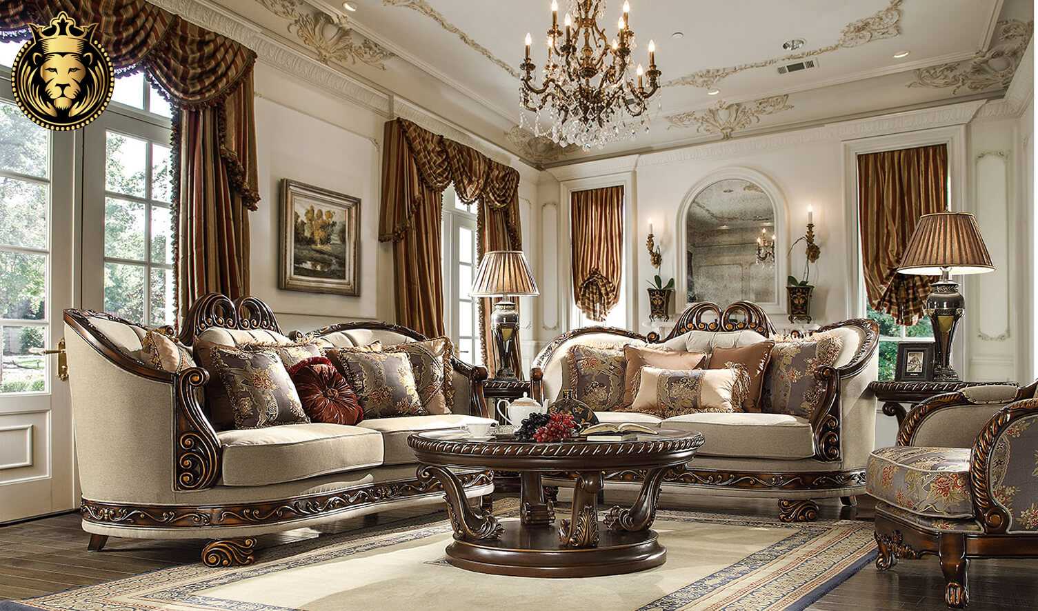 Las Vegas European Style Carving Luxury Sofa Set