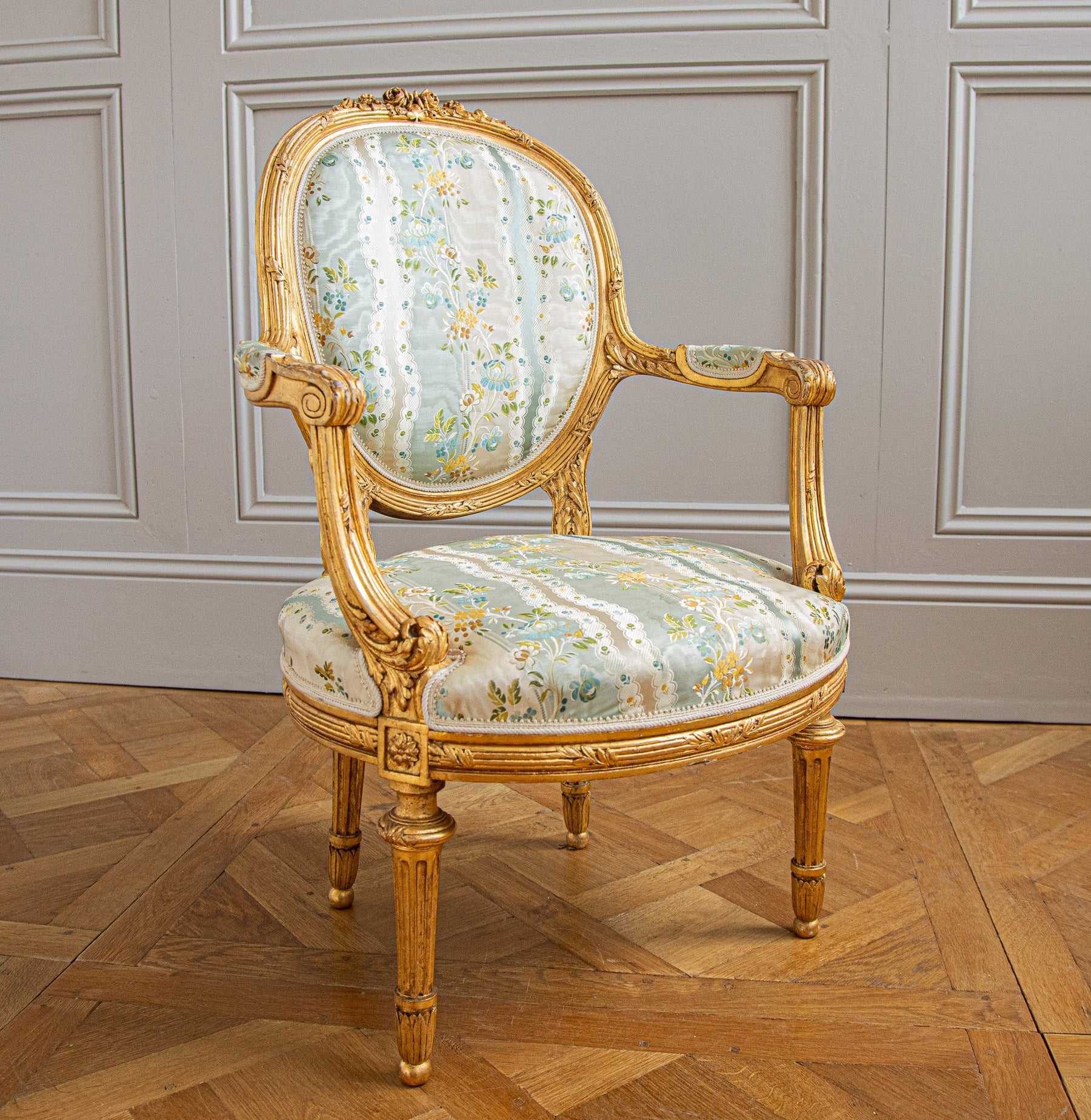 Louis XVI Chair - Gilded Teak Wood