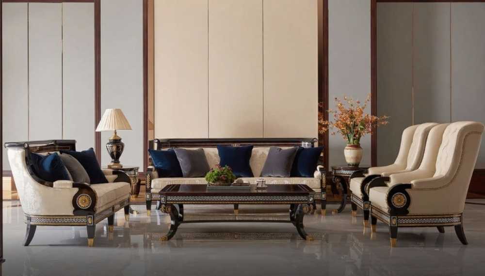 Modern Neoclassical Sofa Set – Regal Design with Plush Comfort