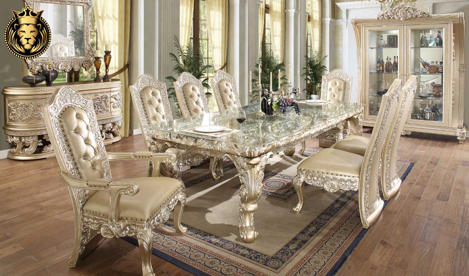 Rochester European Style Hand Carved Dining Table