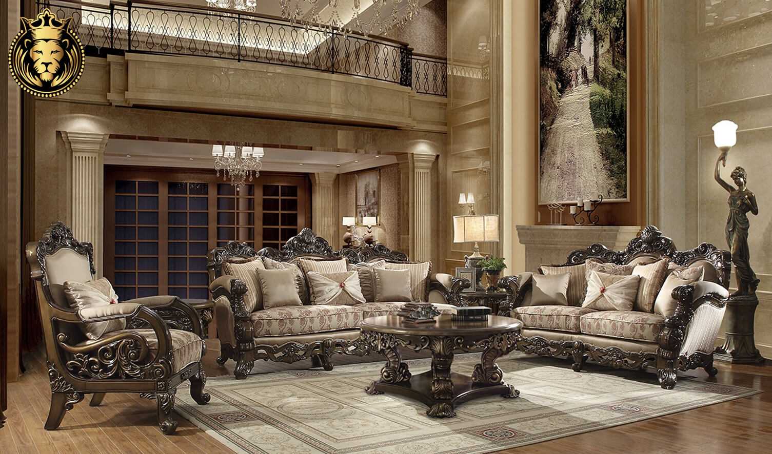 Sacramento Maharaja Style Hand Carved Sofa Set